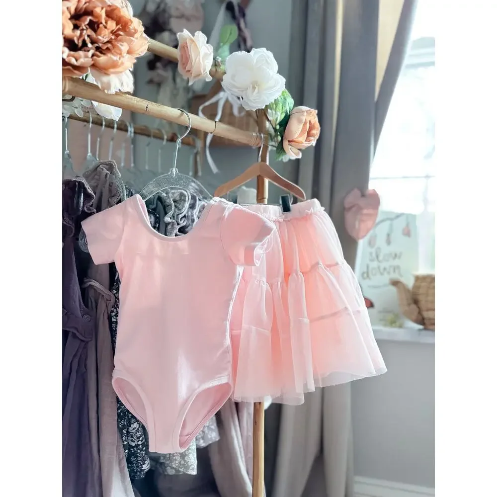 Blush Pink American Apparel Leotard Old Navy Skirt